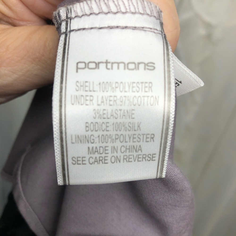 LIKE NEW! PORTMANS Size 8 Silk & chiffon Black formal short dress - Picture 13 of 15